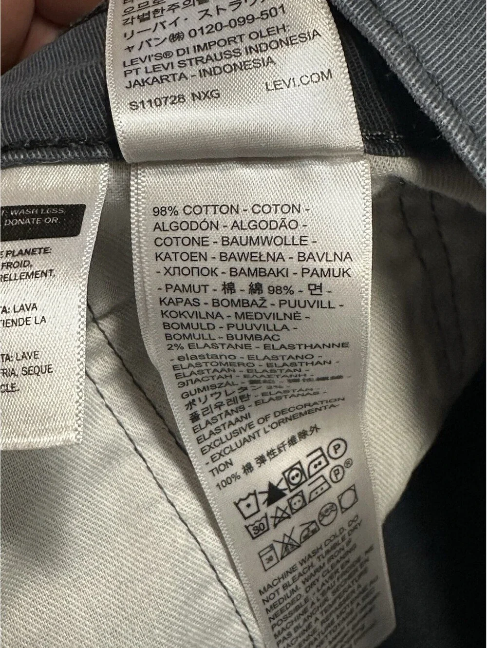 Levi’s 514 Jeans Men’s 30x29.5 Gray Straight Fit Stretch Denim Pants